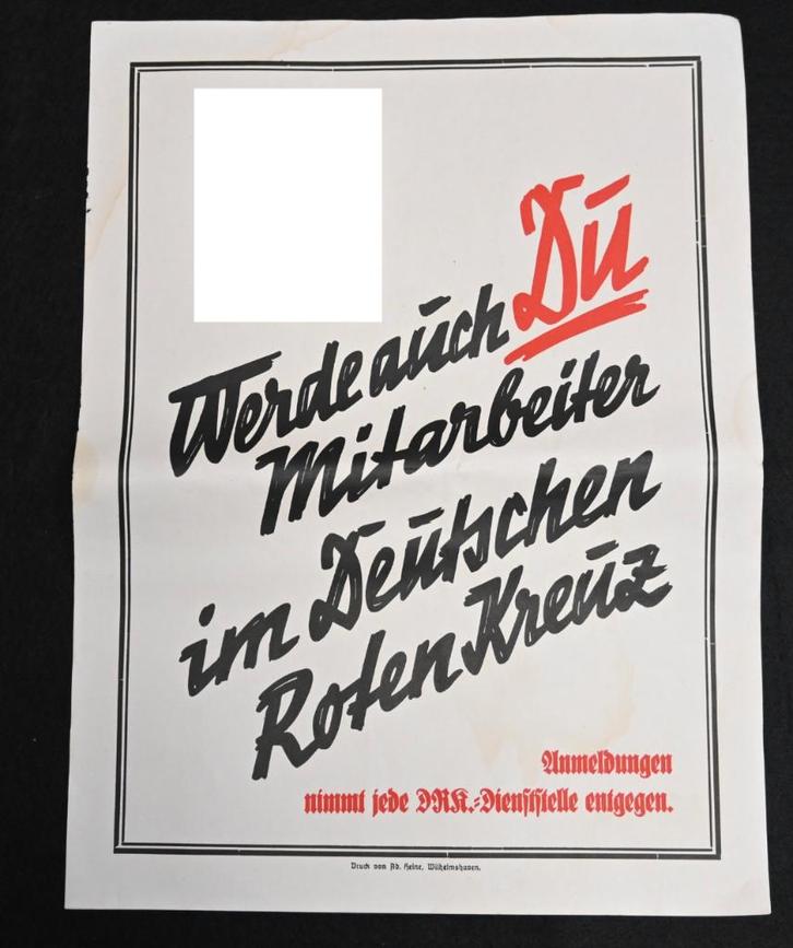 Zeldzame DRK Werving Poster (40 x 30cm), Verzamelen, Militaria | Tweede Wereldoorlog, Landmacht, Foto of Poster, Duitsland, Verzenden