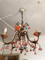 kroonluchter - oude plafondlamp roosjes 80hoog x55-60breed, Ophalen