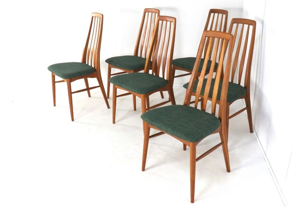 Set van 6 Niels Koefoed 'Eva' stoelen - gerestaureerd, Mid century modern - vintage - deens, Gebruikt, Overige kleuren, -