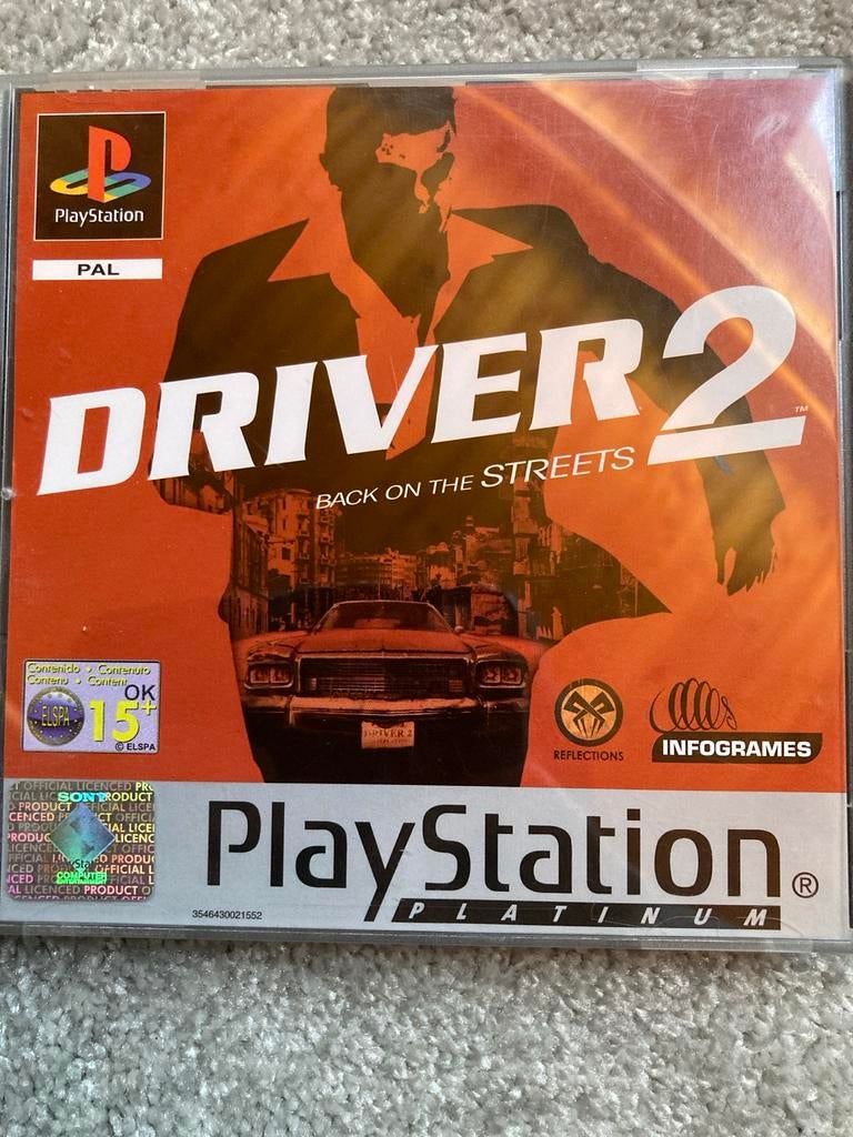 Driver 2 Platinum PlayStation 1 PS1 PAL Compleet, Spelcomputers en Games, Avontuur en Actie, Gebruikt, 1 speler, Eén computer