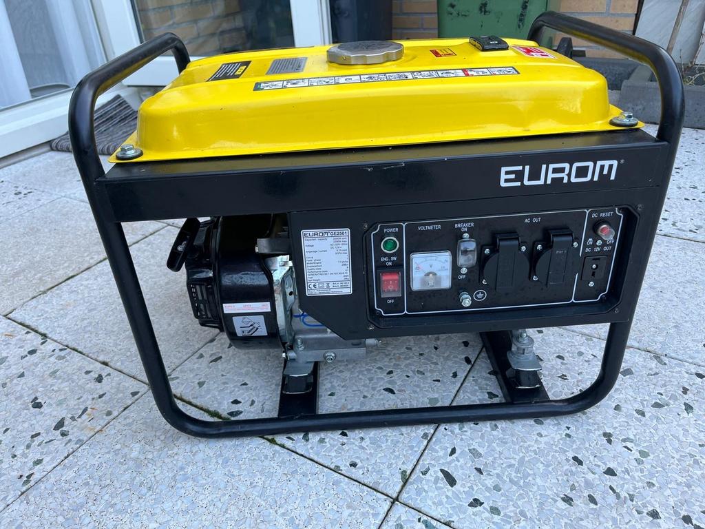 Eurom GE2501 Benzine Generator 2200W - Zo goed als nieuw, Ophalen, Zo goed als nieuw, Minder dan 5 kVA, Benzine