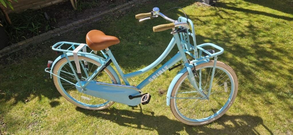 Meisjesfiets Spirit Cargo lichtblauw 26 inch, Terugtraprem, Gebruikt, Handrem, Spirit