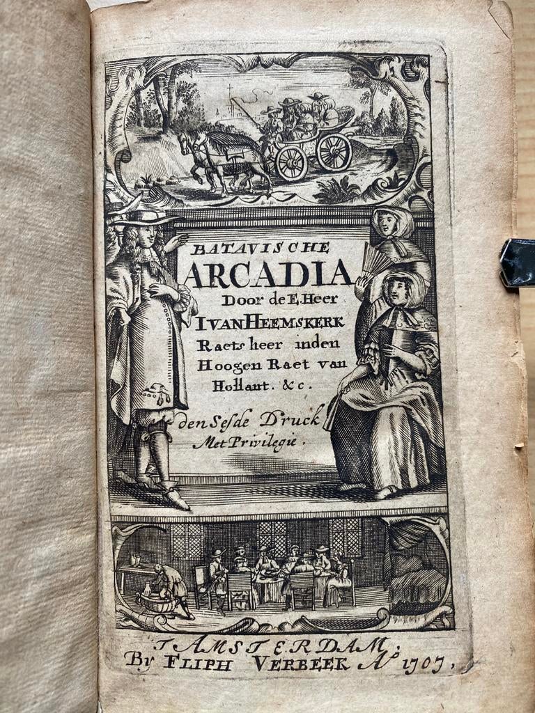 Batavische Arcadia door Heemskerk 1707, Antiek en Kunst, Ophalen of Verzenden