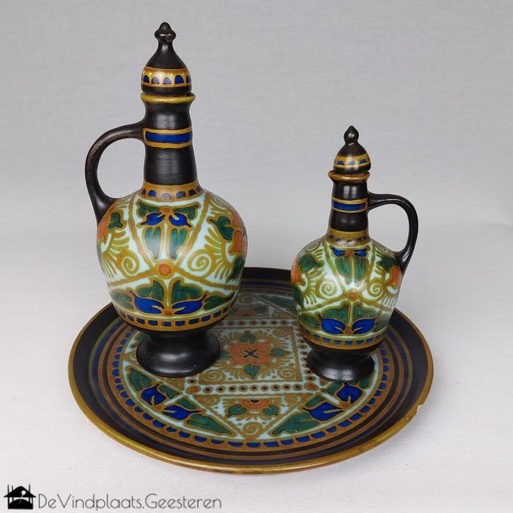 Zenith Gouda plateel set Fantasie - Art Deco – jaren 20/30, Antiek en Kunst, Antiek | Keramiek en Aardewerk, Ophalen of Verzenden