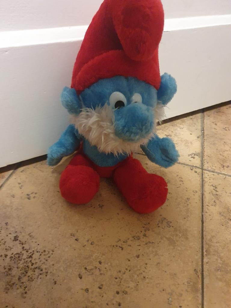 Te koop Peyo 1979 grote smurf knuffel, Verzamelen, Smurfen, Ophalen of Verzenden, Zo goed als nieuw