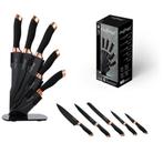 Cheffinger Messenset met Standaard – 6-delig Zwart Rosé Goud, Nieuw, Ophalen of Verzenden, H, Rvs of Chroom