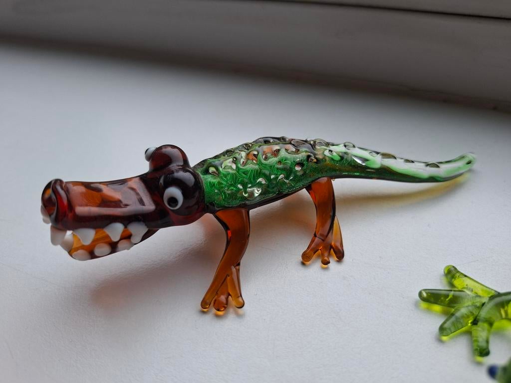Te koop mooie murano glazen krokodil zie foto, Antiek en Kunst, Ophalen of Verzenden