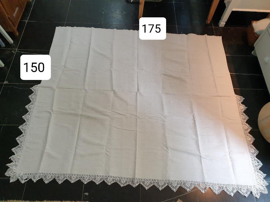 Oud Frans bedtextiel, Huis en Inrichting, Slaapkamer | Beddengoed, Gebruikt, Overige typen, Eenpersoons, Wit, Ophalen of Verzenden