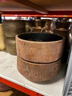 2x Ronde bloempot koper/roest kleur, Rond, Minder dan 40 cm, Aardewerk, Boonsweg 43