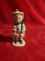 Antiek Delftsblauw beeldje: jongetje met konijn, 12 cm, Antiek en Kunst, Ophalen