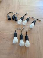 9 Verhuisfittingen E27 zwart en 6 LED lampen daglichtwit, Ophalen of Verzenden, Gebruikt