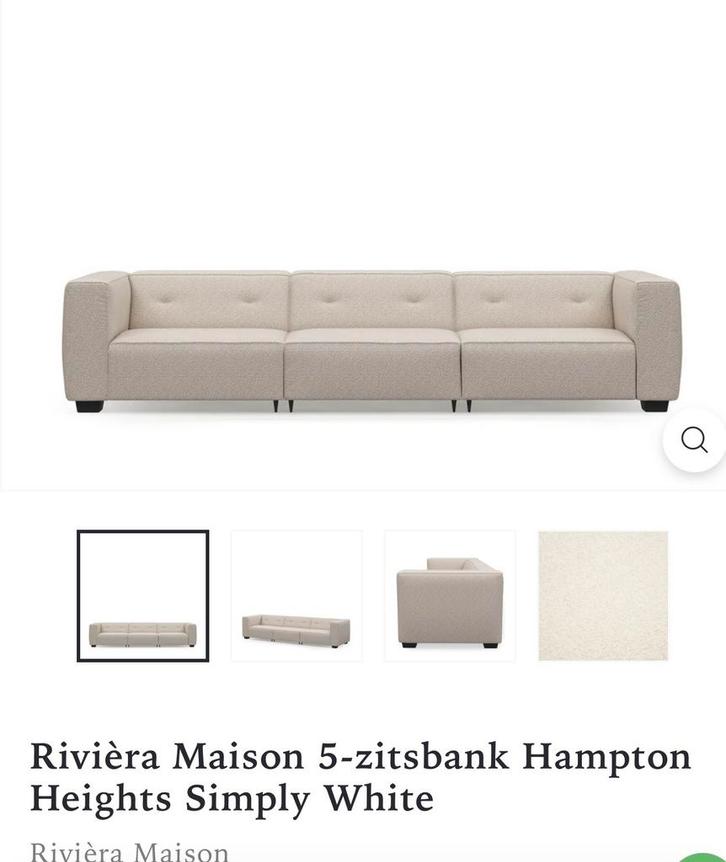 Rivièra Maison 5-zitsbankHampton Heights, lees omschrijving, Huis en Inrichting, Banken | Bankstellen, Gebruikt, Rechte bank, Vierpersoons of meer