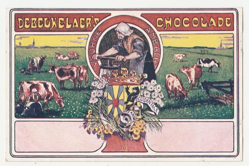 Reclame.  De Beukelaer's Chocolade.  Zeer oude kaart., Verzamelen, Verzenden, Voor 1920, Ongelopen, Overige thema's