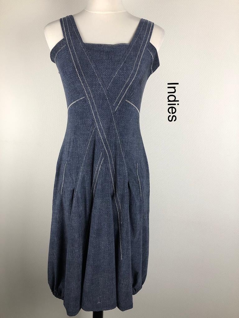 Indies Jurk  (mt: 38/40) 13,4/8515, Maat 38/40 (M), Blauw, Ophalen of Verzenden, Zo goed als nieuw