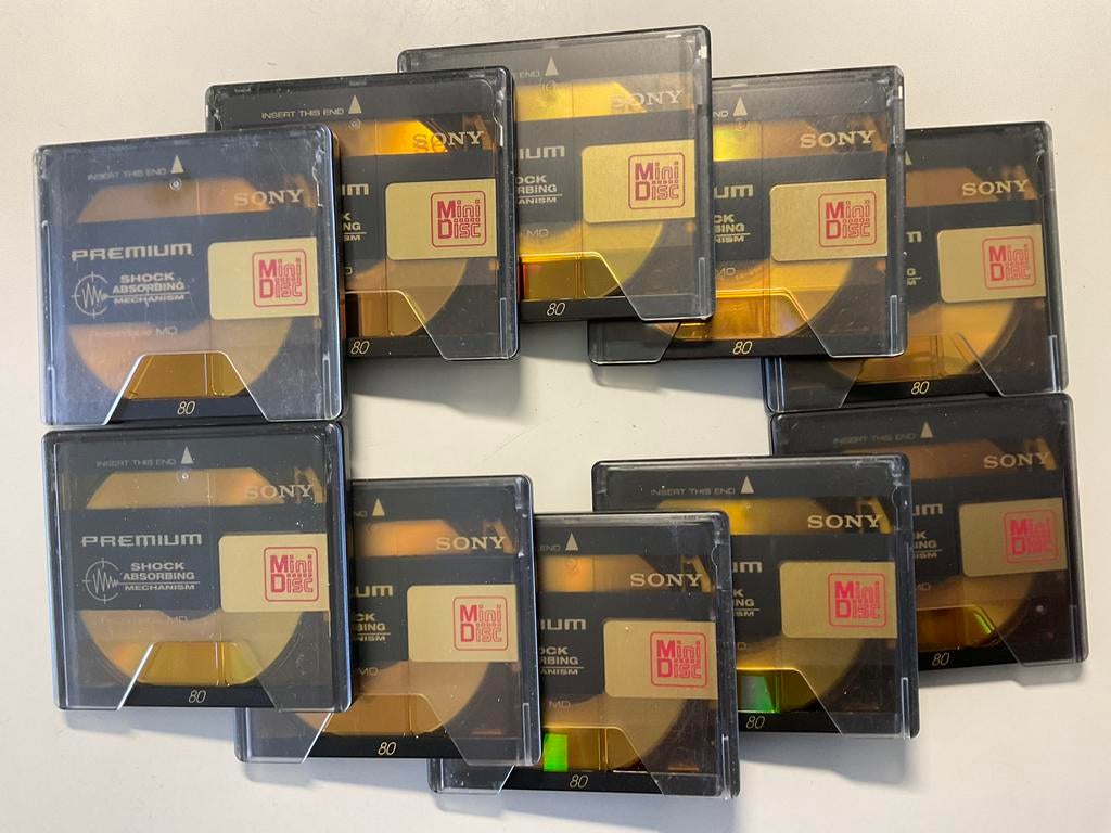 Minidisc’s. SONY PREMIUM GOLD. 10x als nieuw  80 minuten, Ophalen of Verzenden