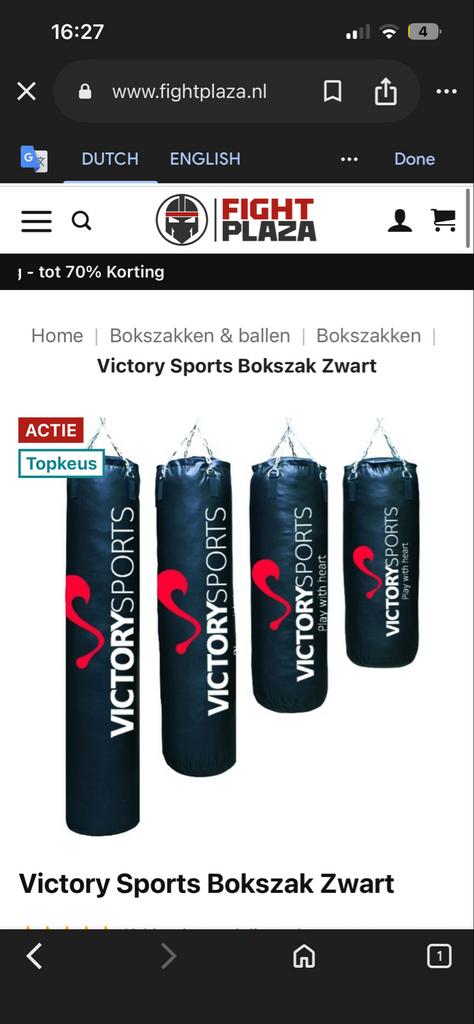 Bokszak Victoria Sports - Perfect voor training, Ophalen, Gebruikt, Bokszak
