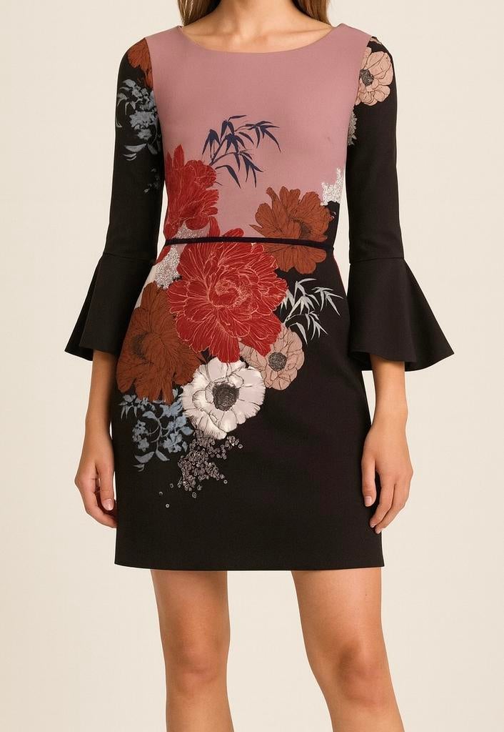 Rinascimento jurkje maat S met bloemenprint - Nieuw, Kleding | Dames, Zwart, Nieuw, Ophalen of Verzenden, Maat 36 (S)