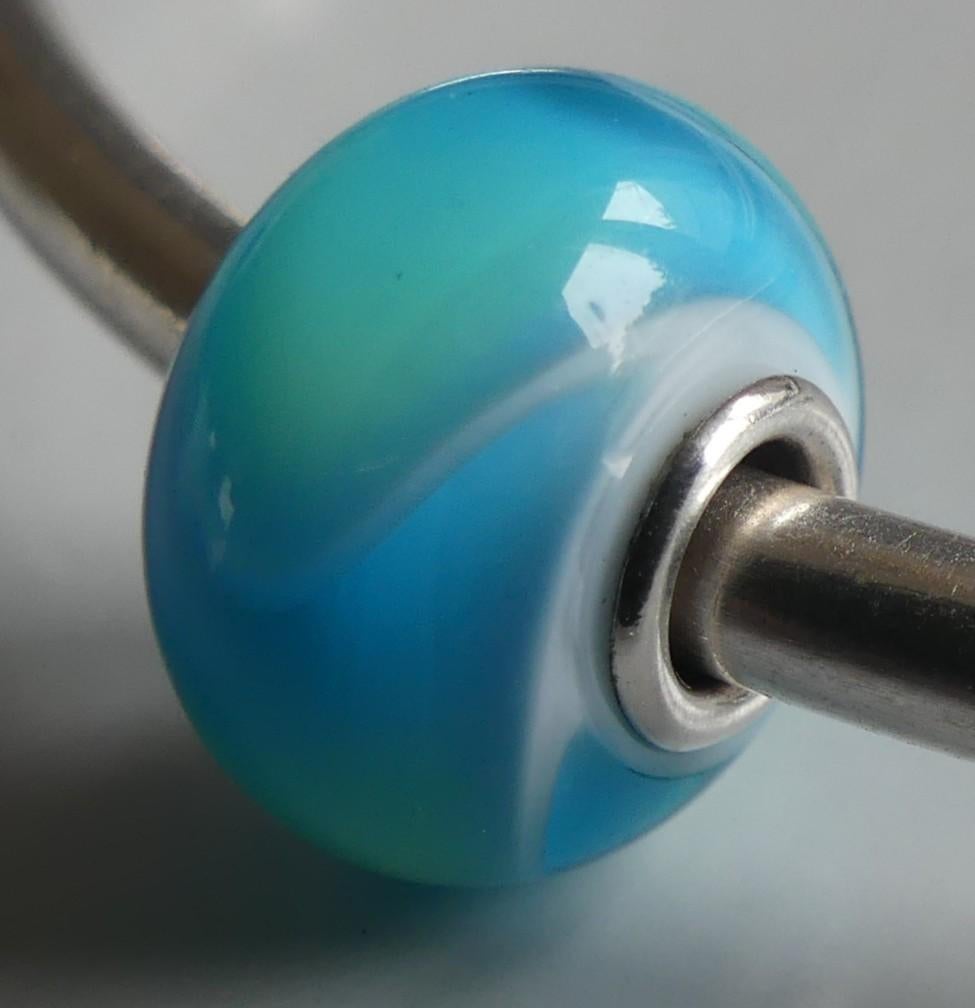 Trollbeads TURKOOIZEN GORDELDIER, Sieraden, Tassen en Uiterlijk, Bedels, Zo goed als nieuw, Trollbeads, Zilver, 1 bedel, Verzenden