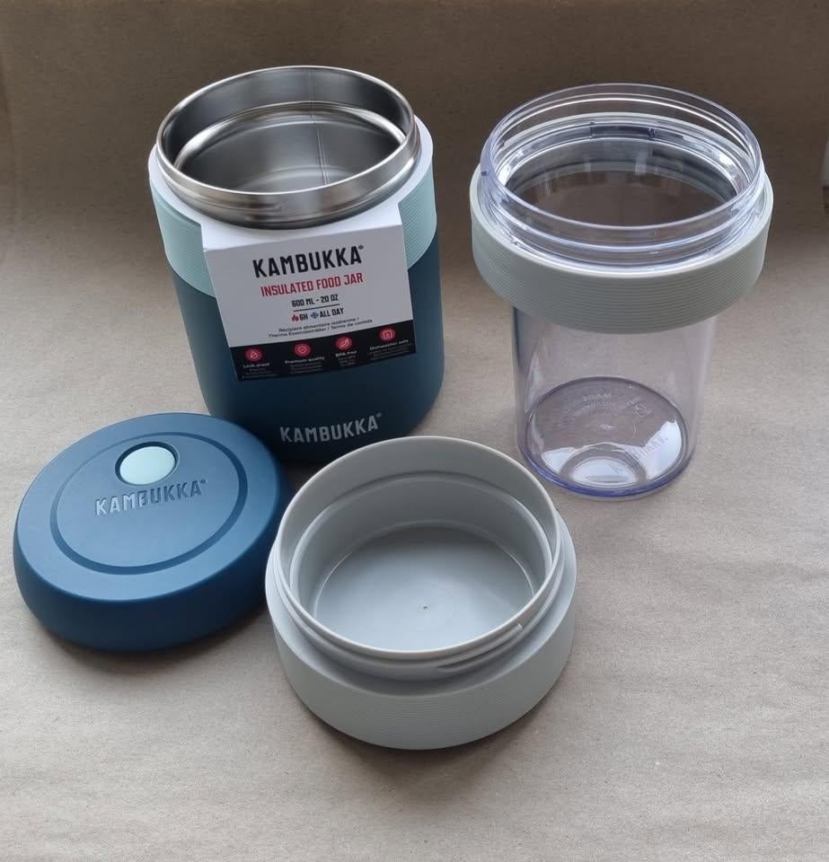 Kambukka Bora food jar + microwave compartment & container, Sport en Fitness, Bidons, Ophalen of Verzenden, Nieuw