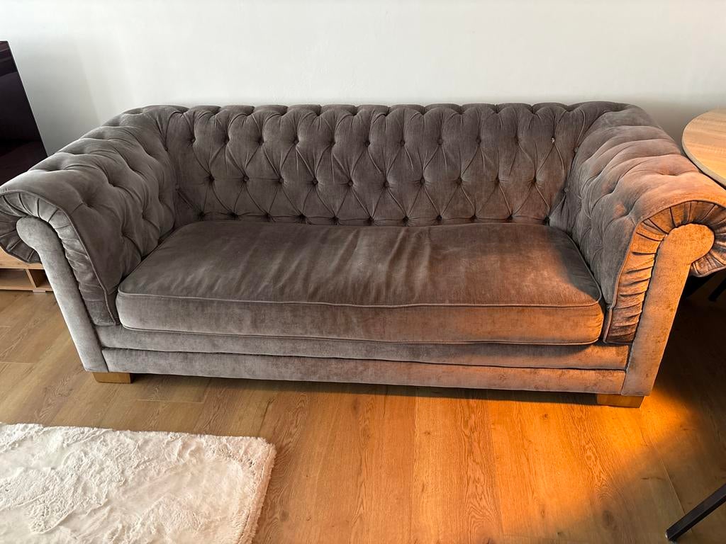 Luxe Riviera Maison Bankstel - Tijdloos Design, Huis en Inrichting, Banken | Bankstellen, Gebruikt, Rechte bank, Driepersoons