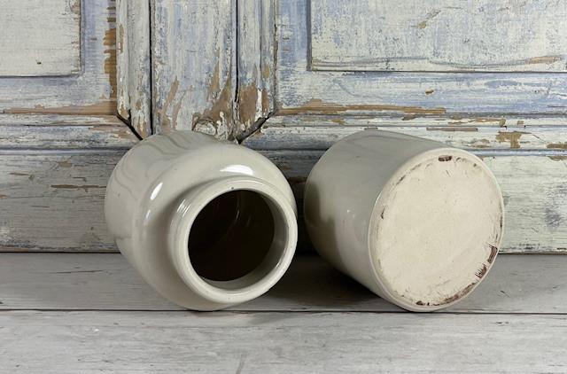 Set Franse grès potten mosterdpotten met origineel deksel, Antiek en Kunst, Antiek | Keukenbenodigdheden, Ophalen of Verzenden