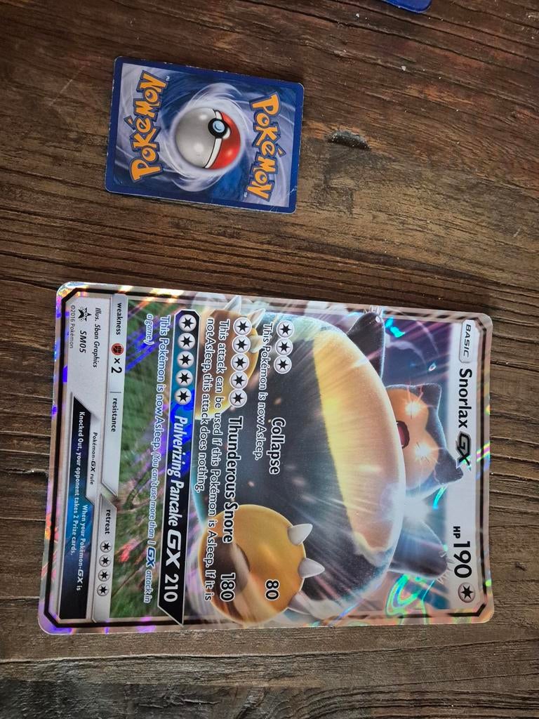 Grote Snorlax GX Pokémon kaart, Ophalen of Verzenden, Zo goed als nieuw, Losse kaart