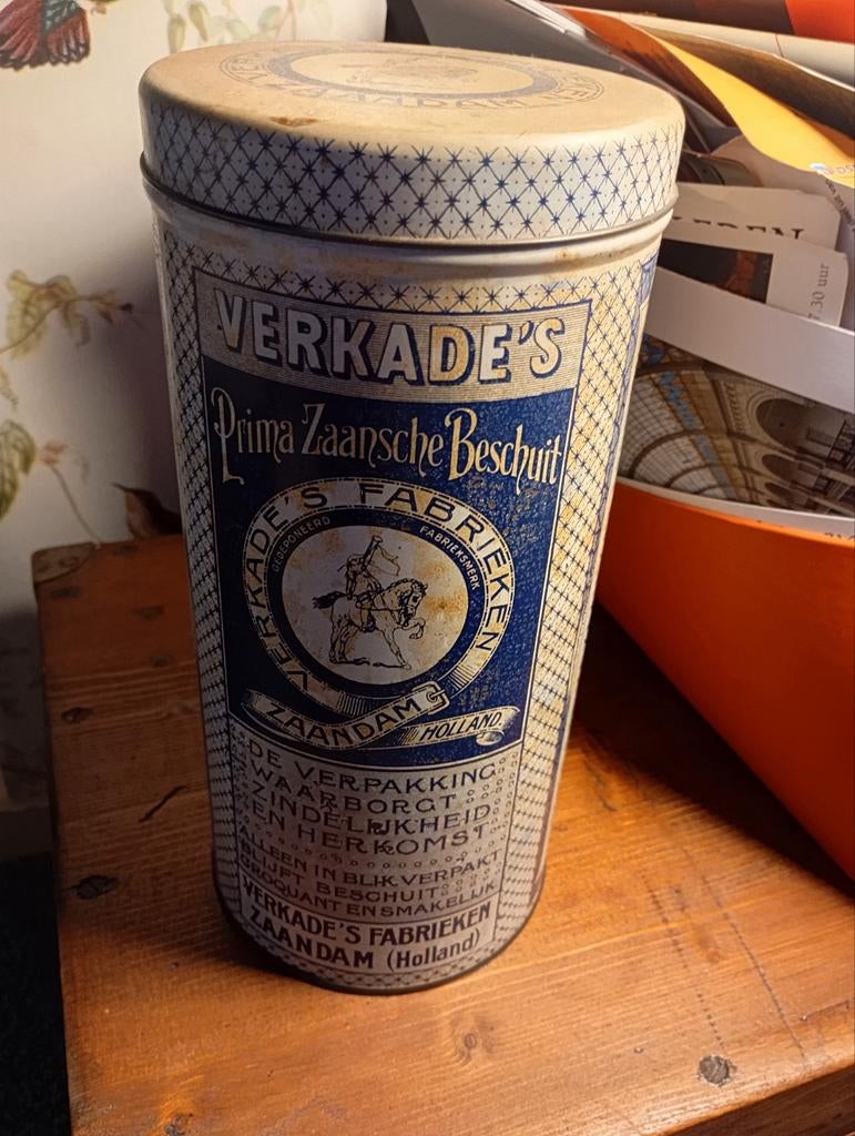 Vintage Blik Beschuit Verkade's Fabrieken Zaandam izgst, Ophalen of Verzenden