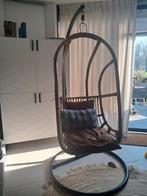 Comfortabele hangstoel van rotan met kussens, Huis en Inrichting, Stoelen, Bruin, Zo goed als nieuw, Stof, Ophalen of Verzenden