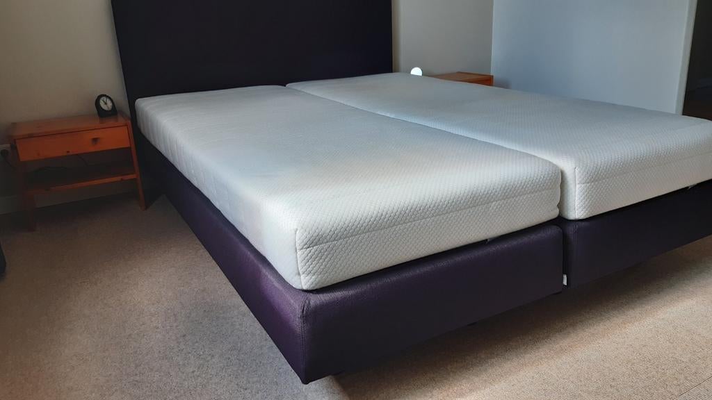 Auping Original AVS Dublin boxspring 160x210 antraciet, Ophalen, Gebruikt, 210 cm, Tweepersoons