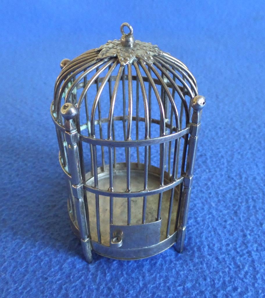 Zeldzame zilveren miniatuur vogelkooi 18e eeuw Amsterdam, Verzenden, Zilver