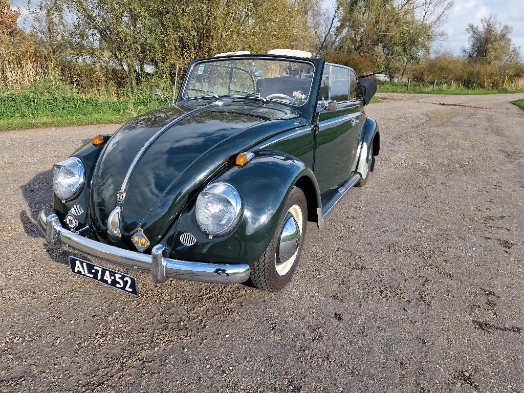 Volkswagen kever cabriolet type 15 1962 Groen, Auto's, Achterwielaandrijving, 4 cilinders, Cabriolet, 400 kg