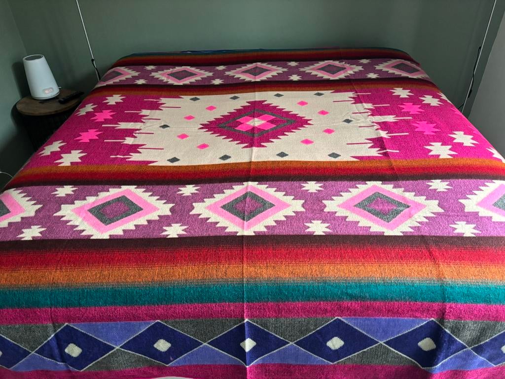 NIEUW! Alpaca wol deken kleed plaid sprei ruit ibiza boho, Ophalen of Verzenden, Nieuw
