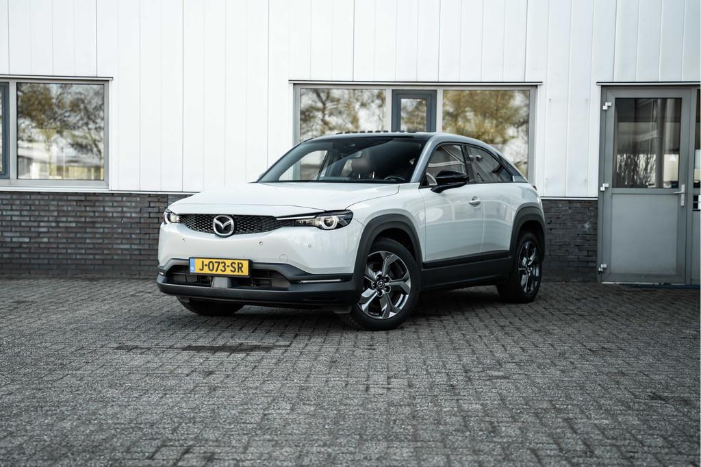 Mazda MX-30 e-SkyActiv 145 Luxury 36 kWh | SOH 91%, Auto's, Mazda, Gebruikt, Zwart, 35 kWh, Adaptive Cruise Control