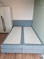 Bed 220x160 - Extra lange boxspring, Ophalen, Tweepersoons, Zo goed als nieuw, Stof