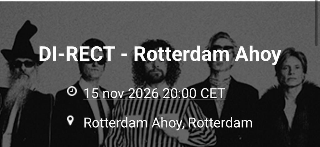 2 zitplaatsen DI-RECT Ahoy 15 november 1e ring + evt P-kaart, Tickets en Kaartjes, Concerten | Pop, Twee personen, November