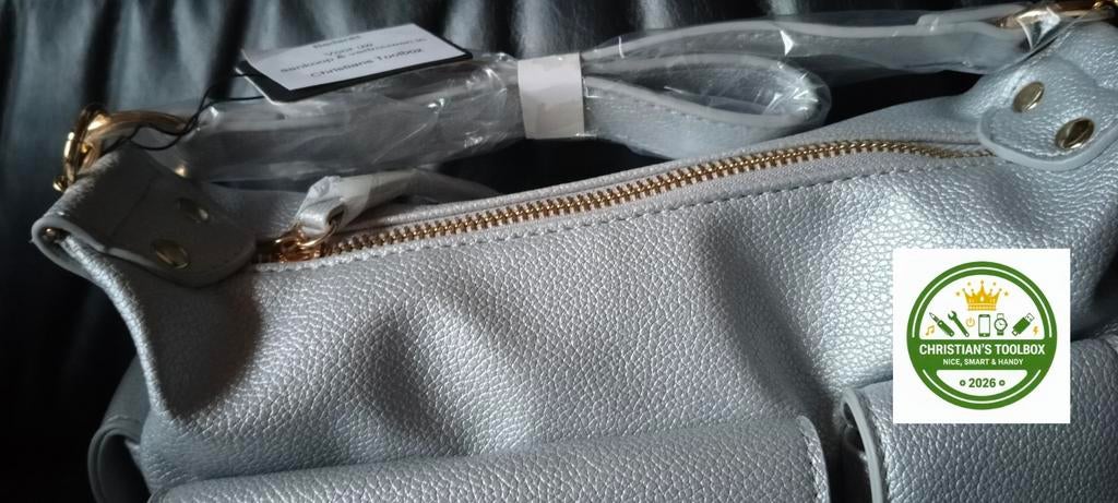 Zilverkleurige tas met ritsen, Groothandel, Nieuw, Ophalen of Verzenden, Ede