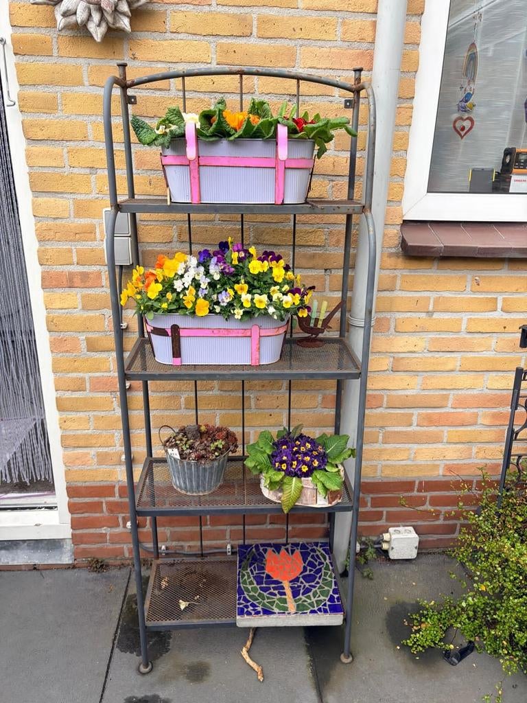 Tuinrek met 4 niveaus., Ophalen, Gebruikt, Metaal, Overige typen