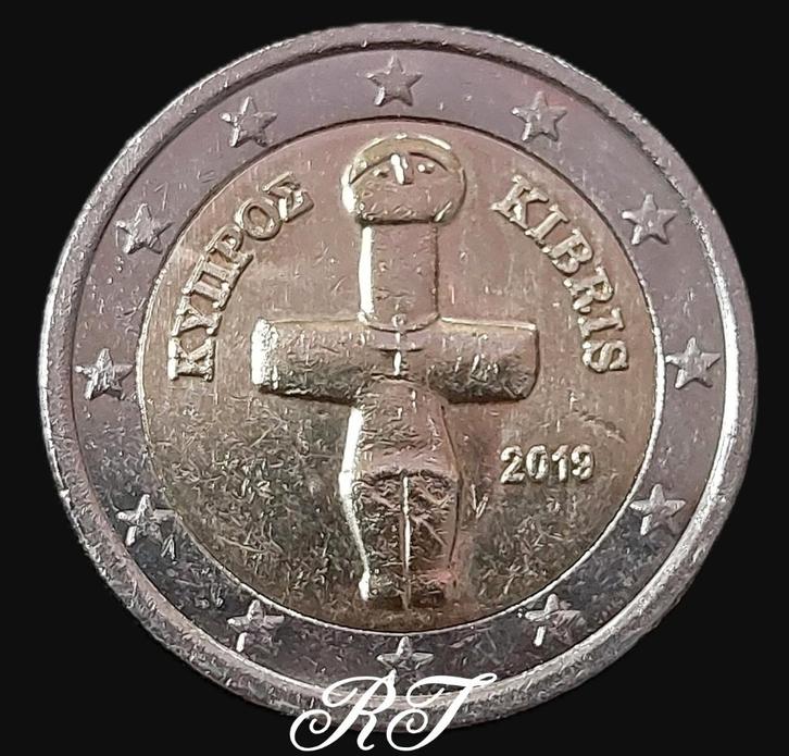 Te koop zeldzame 2 euro munt van Cyprus uit 2019., Postzegels en Munten, Munten | Europa | Niet-Euromunten, Losse munt, Overige landen