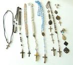 Lot ZELDZAME rozenkrans hanger VEEL ZILVER mezuza religieus!, Gebruikt, Verzenden, X, Kruis of Symbool