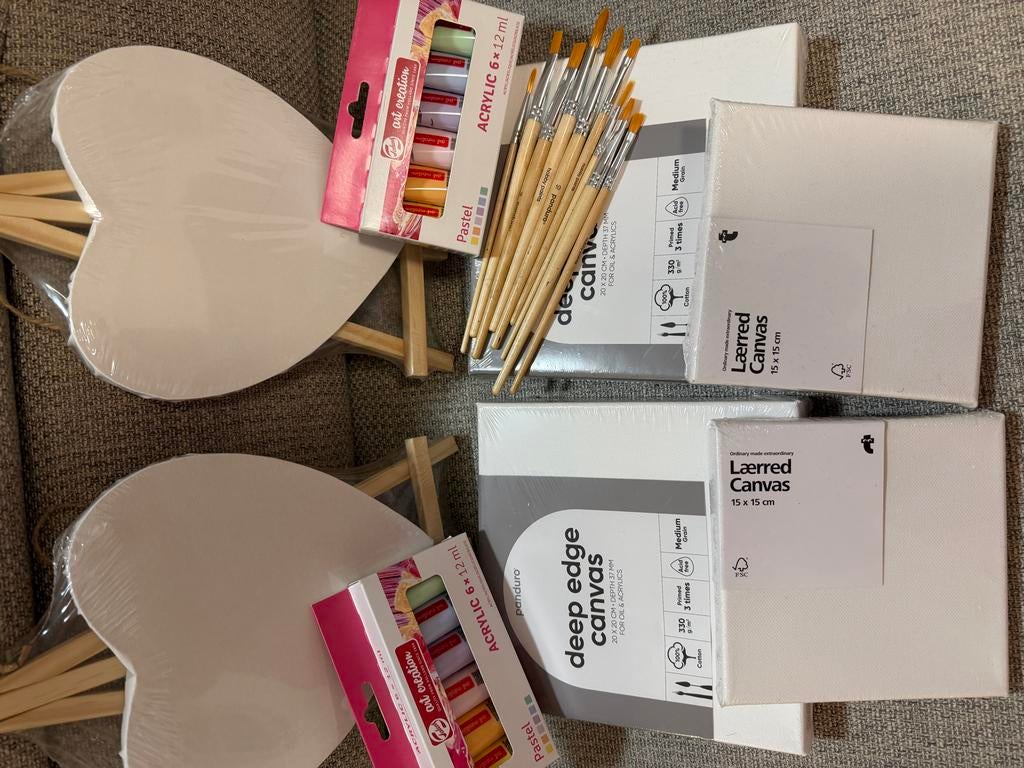 Schilder set: canvas, verf en penselen (nieuw), Hobby en Vrije tijd, Schilderen, Verzenden, Nieuw, Acrylverf