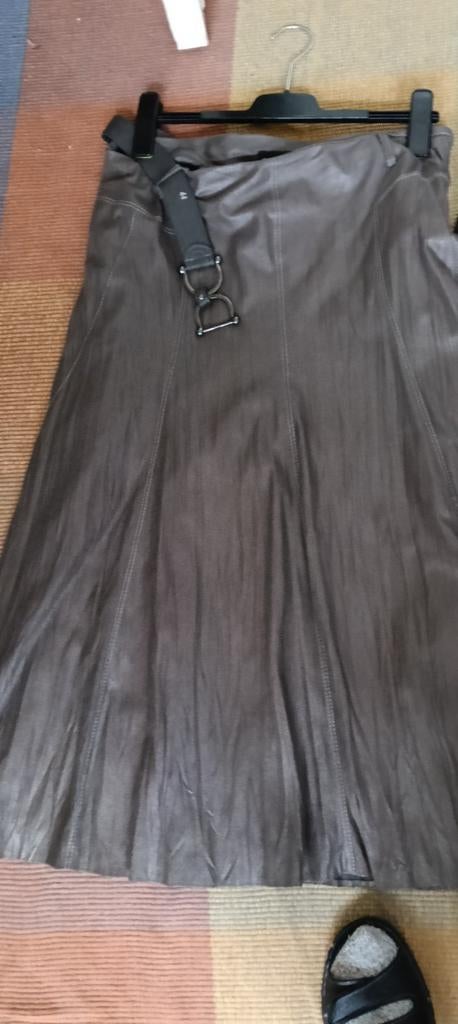 Gerry Weber gevoerde rok maat 44 taupe slangenleer, Bruin, Maat 42/44 (L), Ophalen of Verzenden, Gerry Weber
