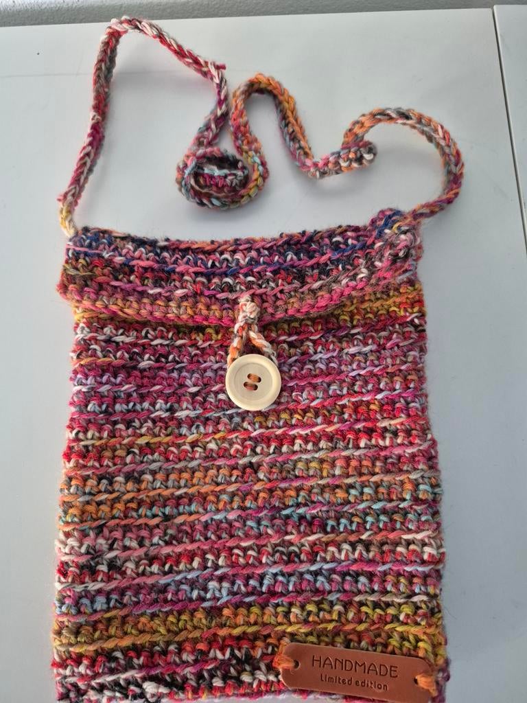 Zelfgehaakt Nektasje Multicolour, Sieraden, Tassen en Uiterlijk, Tassen | Damestassen, Nieuw, Overige typen, Overige kleuren, Ophalen of Verzenden
