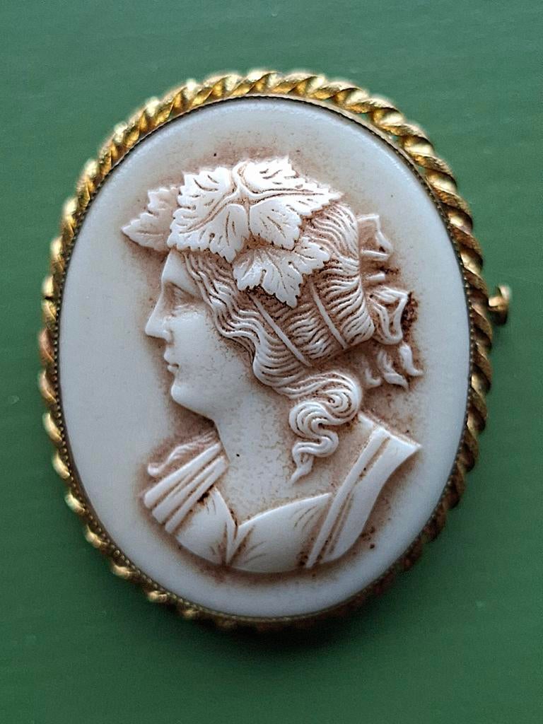 Prachtige oude camee broche stiftsluiting, Sieraden, Tassen en Uiterlijk, Antieke sieraden, Ophalen of Verzenden, Overige materialen