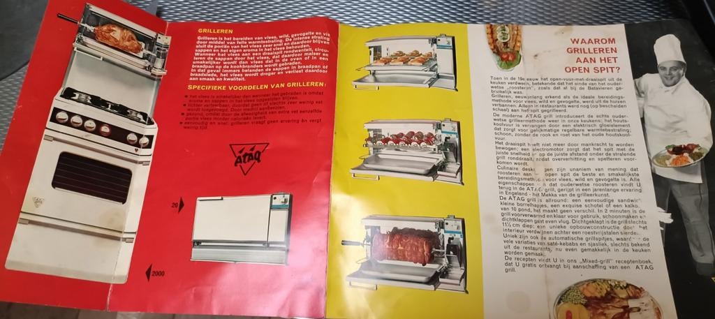 Vintage Atag oven met grill, Gebruikt, Grill, Gas, Vrijstaand