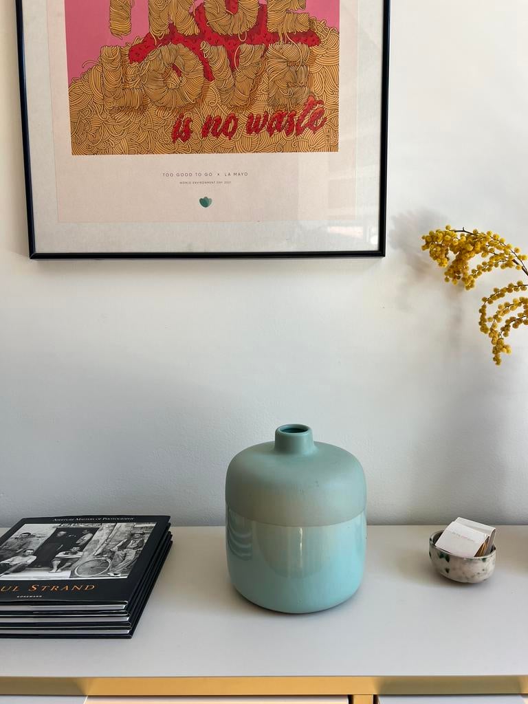 Vaas blauw / blue vase, Huis en Inrichting, Woonaccessoires | Vazen, Ophalen, Gebruikt, Blauw, Aardewerk of Porselein