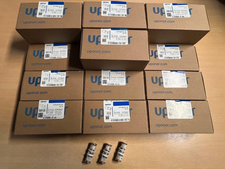 Partij Uponor S-Press Plus koppeling 16 x 16 mm, 2x pers, Doe-het-zelf en Verbouw, Sanitair, Nieuw, Overige typen, Koper, Ophalen of Verzenden