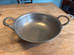 Antieke tinnen schaal met handvatten - Merk Merinoni, Antiek en Kunst, Antiek | Schalen, Ophalen of Verzenden