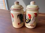 Set van 2 keramische potten met haan decoratie, Antiek en Kunst, Ophalen
