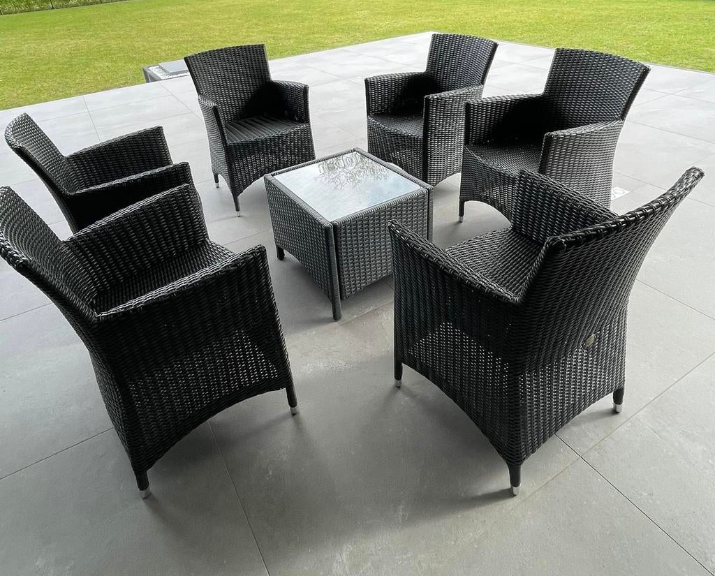 Leuk tuinset ‘bois le duc’, Tuin en Terras, Tuinsets en Loungesets, Ophalen of Verzenden, Gebruikt, 6 zitplaatsen, Tuinset