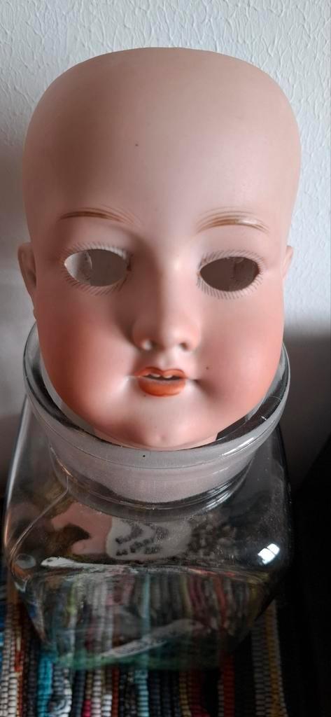 Antiek poppenhoofd, Antiek en Kunst, Curiosa en Brocante, Ophalen of Verzenden